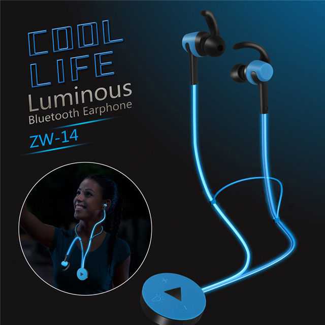  Ασύρματα LED Φωτιζόμενα In-Ear Bluetooth Ακουστικά Luminous - Glow in Dark BT Earphone 