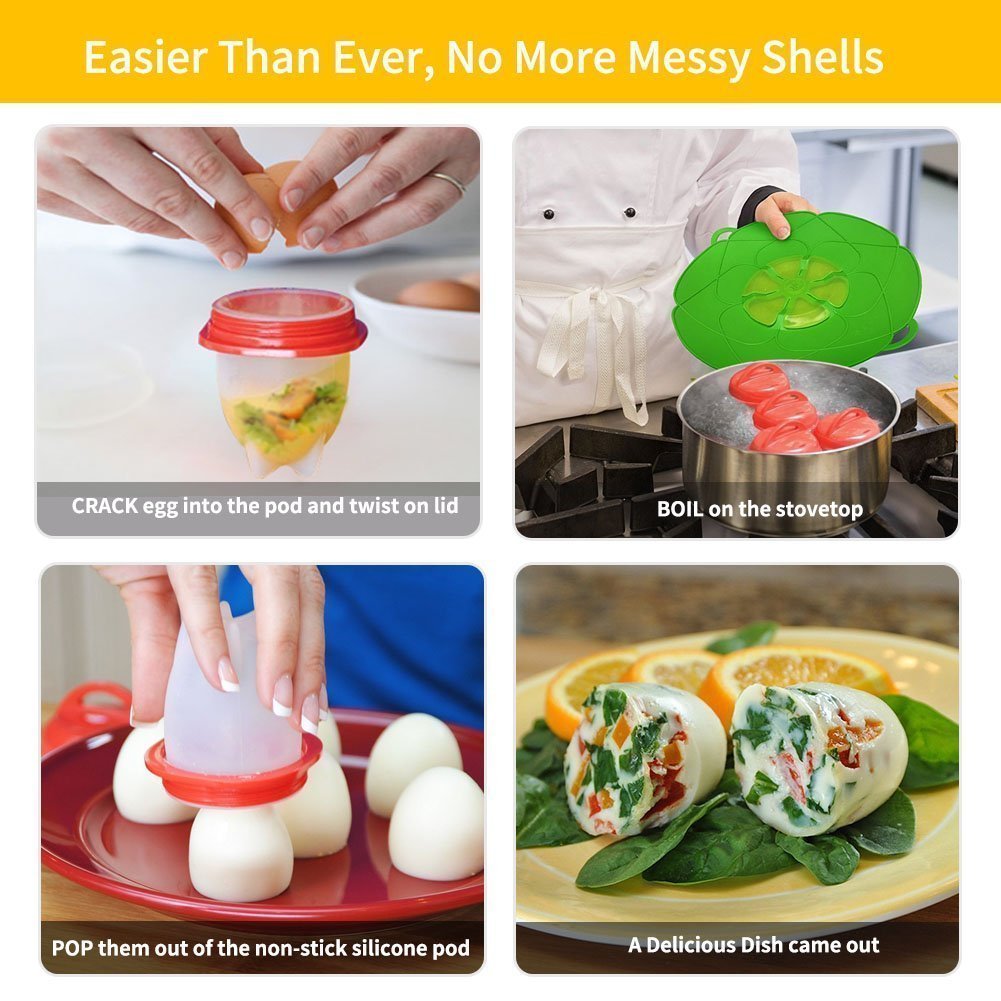 Κιτ 6 Τεμαχίων για Βράσιμο Αυγών - Silicone Egg Boil