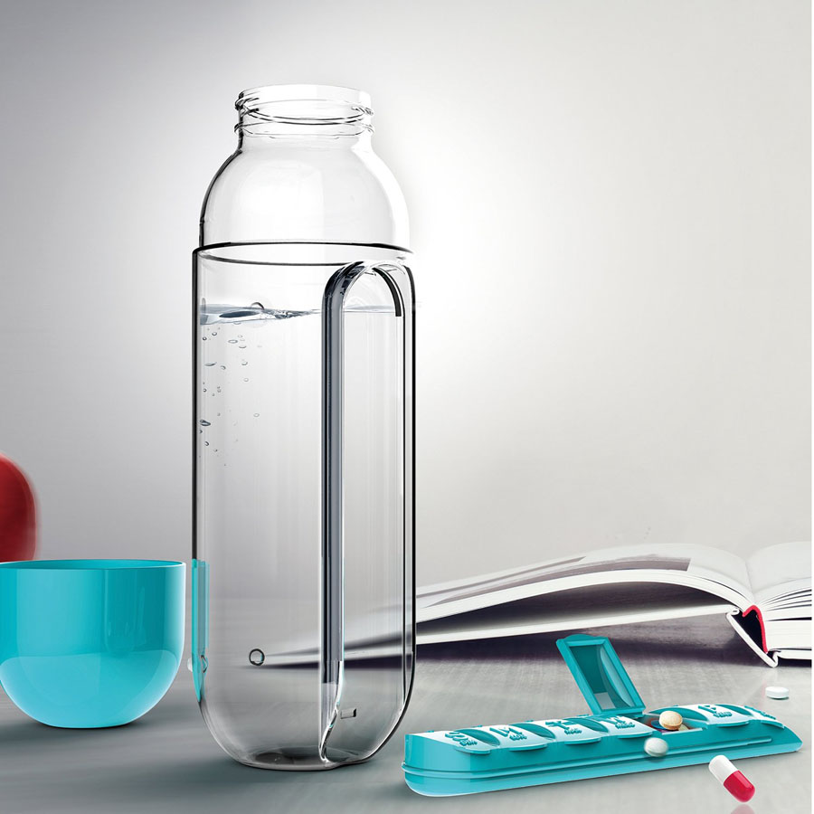 Παγούρι & Οργανωτής Χαπιών 2 σε 1 - Pill & Vitamin Organizer Water Bottle 