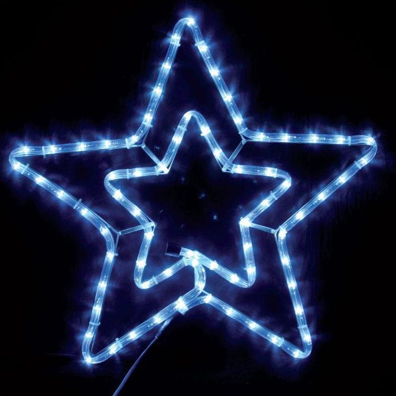 Αστέρι Διπλό Λευκό Led Με 3m Φωτοσωλήνα 55x56cm