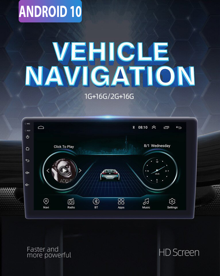 Οθόνη Αφής 9.1in GPS Multimedia Player Android 10.0 & OBD2 Αυτοκινήτου 1080p 2 DIN με Wifi, App Store, Bluetooth Handsfree TFT MP5, MP3, USB, AUX, TV