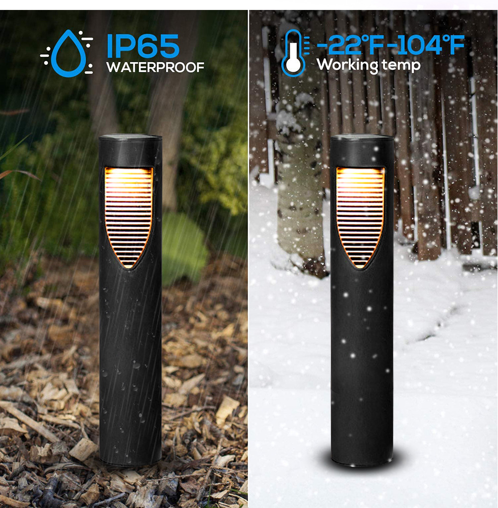 Gotobe® Επιδαπέδιο Ηλιακό Φωτιστικό Κήπου Αδιάβροχο Επαναφορτιζόμενο Θερμού Φωτισμού 3000Κ Μαύρο Σέτ 2τμχ 52501