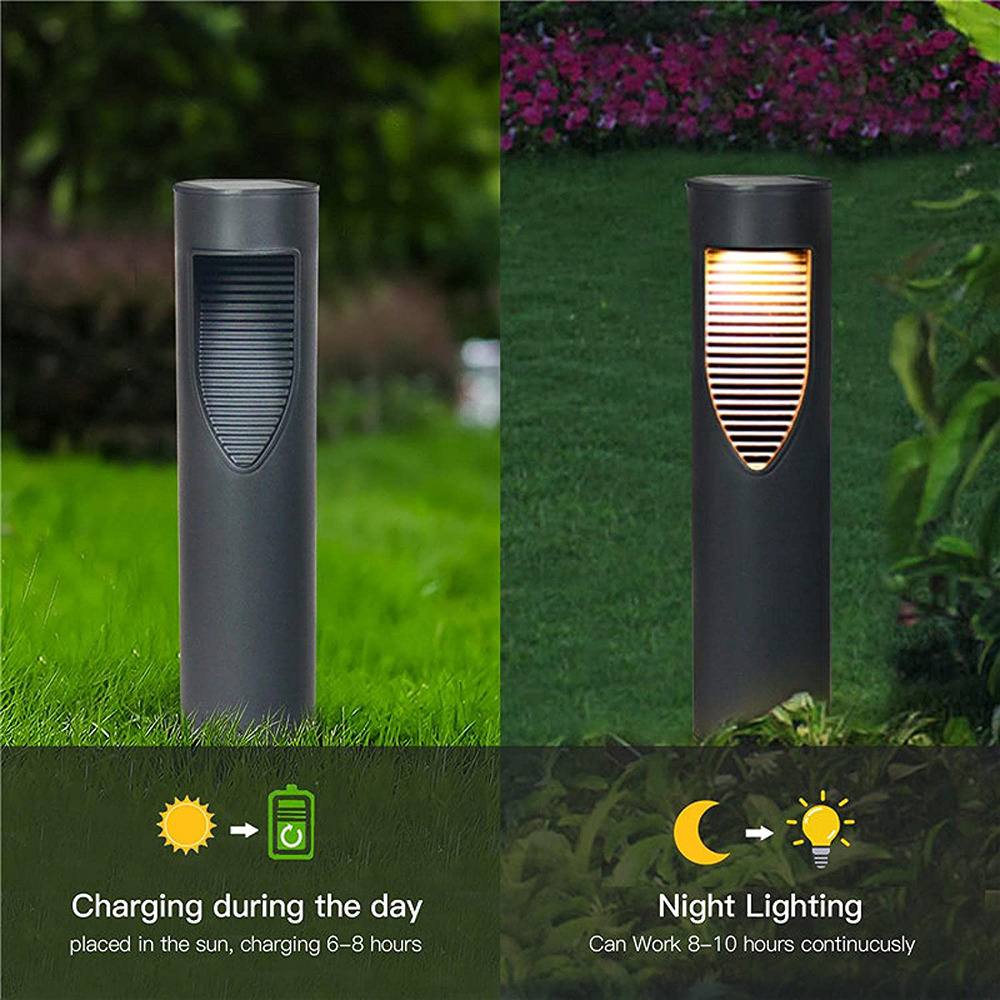 Gotobe® Επιδαπέδιο Ηλιακό Φωτιστικό Κήπου Αδιάβροχο Επαναφορτιζόμενο Θερμού Φωτισμού 3000Κ Μαύρο Σέτ 2τμχ 52501