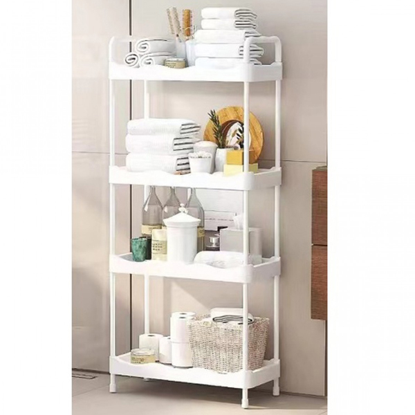 Αποθηκευτική Ραφιέρα 51x115x21cm με 4 Ράφια - Επίπεδα Μπάνιου & Κουζίνας Λευκή - Four Layers Storage Shelf