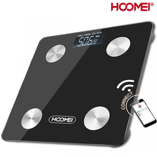 Hoomei® Έξυπνη Ψηφιακή Ζυγαριά έως 180kg με Ανιχνευτή Λίπους - Αισθητήρες Ακριβείας 4 Σημείων & App Εφαρμογή