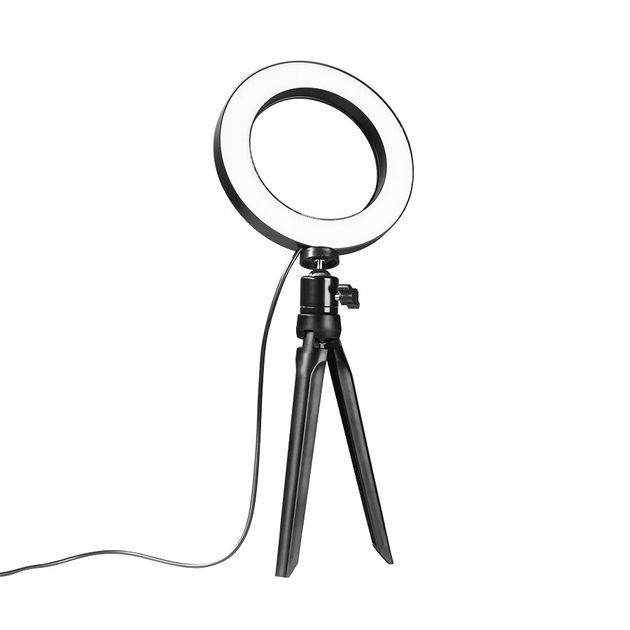Φορητό Φωτιστικό Δαχτυλίδι LED Ring Light Γραφείου με Ρυθμιζόμενη Θερμοκρασία & Ένταση Φωτός, Τρίποδο Στήριξης και Ενσύρματο Χειριστήριο