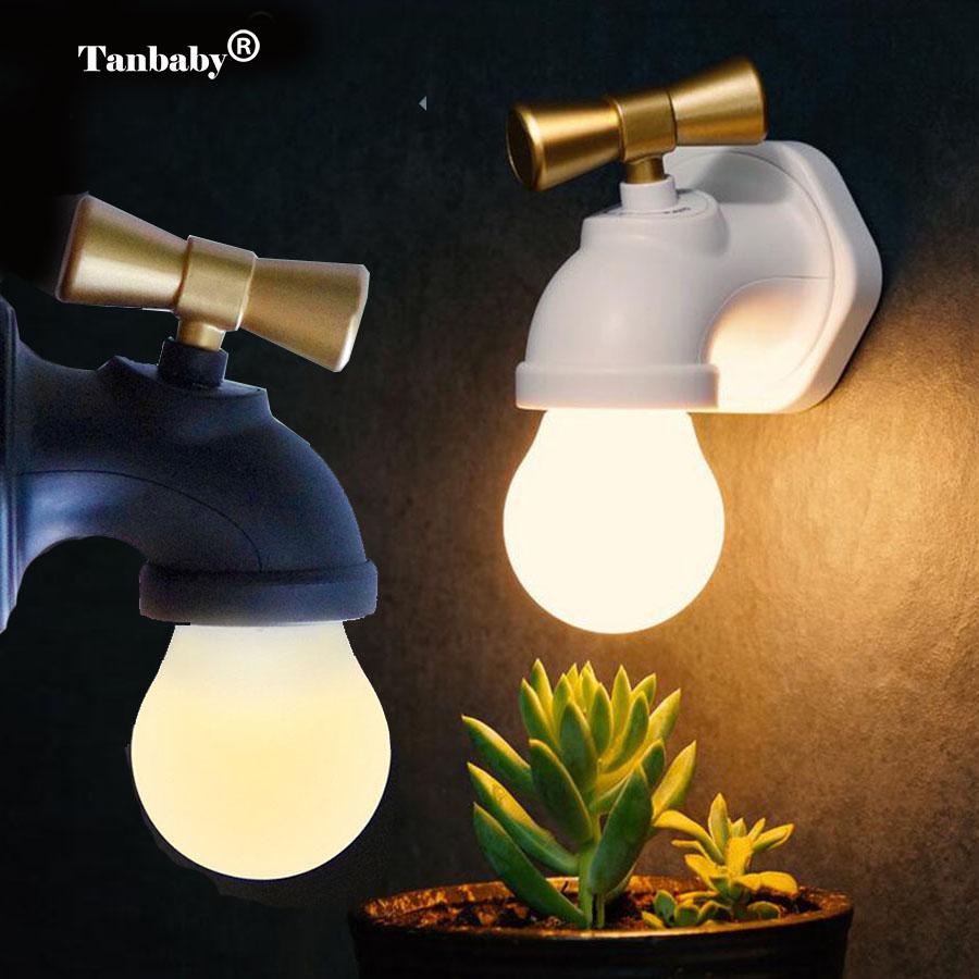 Mini LED Νυχτερινός Φωτισμός Τοίχου USB Επαναφορτιζόμενο σε Σχήμα Βρύσης