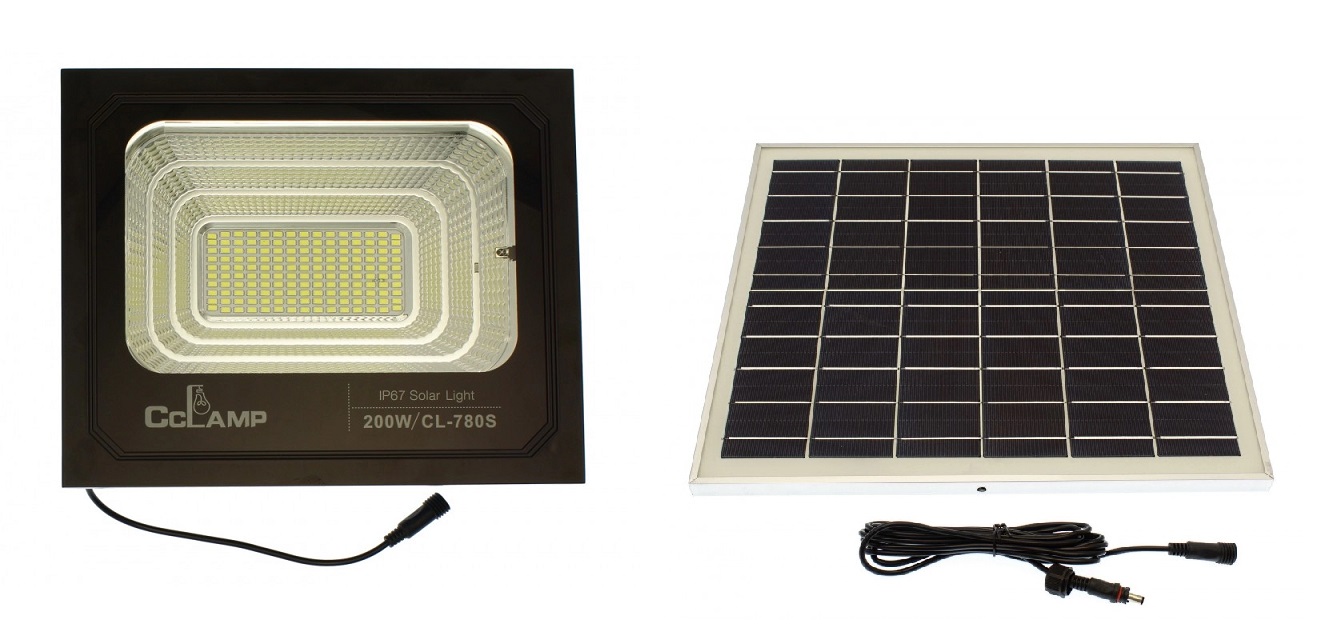 Ηλιακός Solar Dimmable Προβολέας Αδιάβροχος 200W με Φωτοβολταϊκό Πάνελ, Τηλεκοντρόλ και Χρονοδιακόπτη IP67