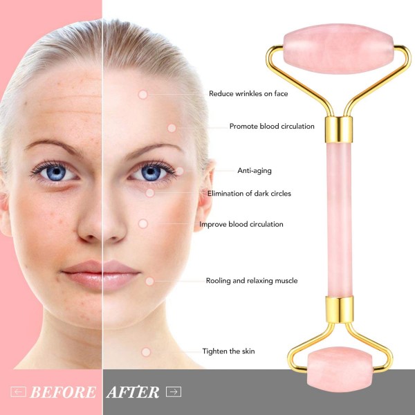 Ρολό & Πέτρα Σετ Νεφρίτη για Μασάζ Προσώπου - Anti-aging Facial Massgae Gift Set 