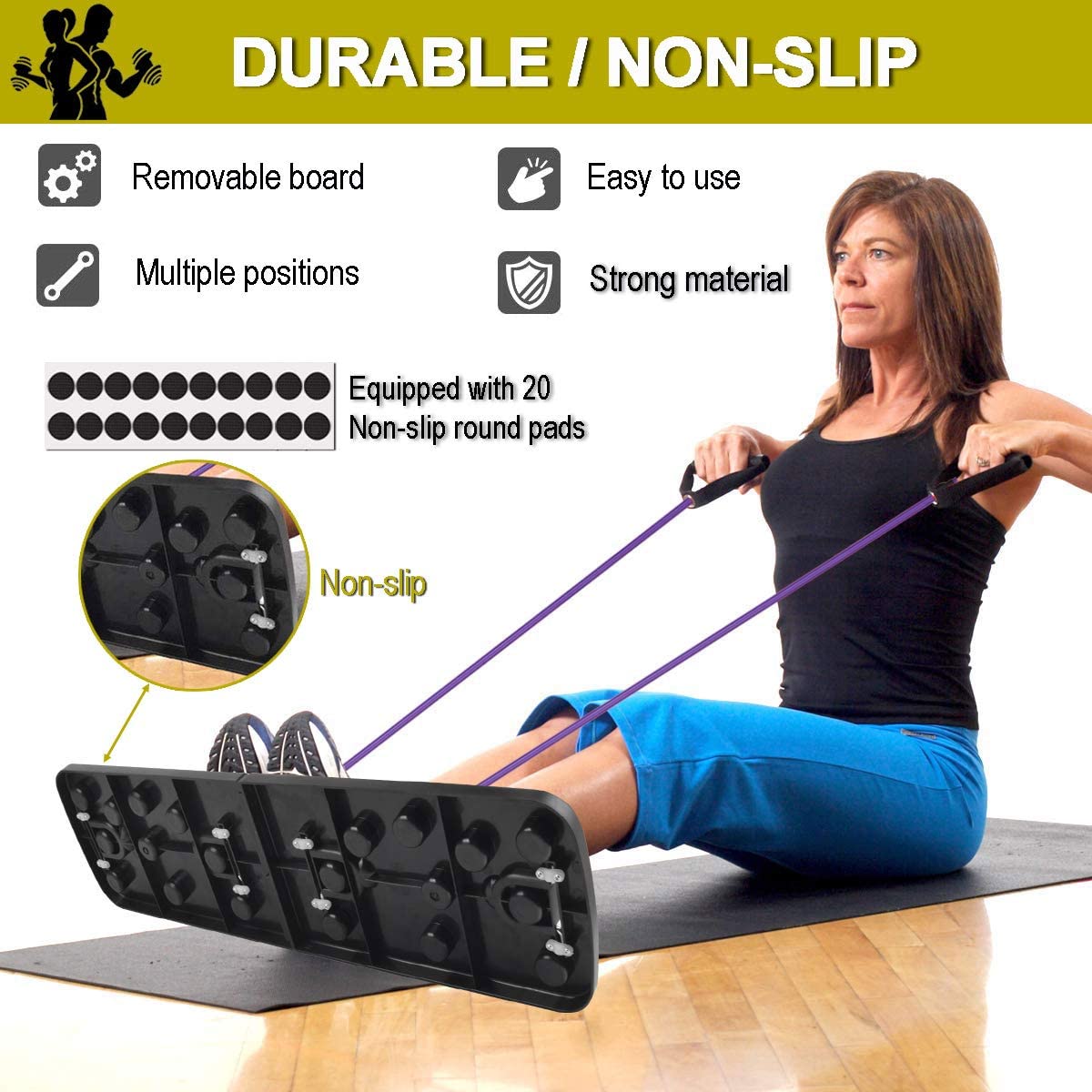 Σανίδα Push Ups Διαφορετικών Λαβών & Λάστιχα Αντίστασης για 13 Ασκήσεις - Push Up Board 13 in 1