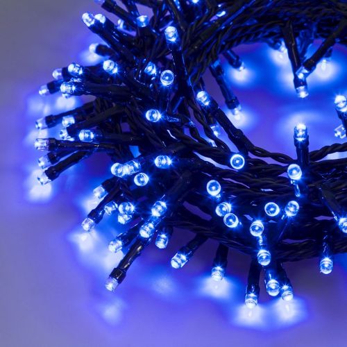 100 LED Λαμπάκια Επεκτεινόμενα με Μαύρο Καλώδιο - Μπλε 