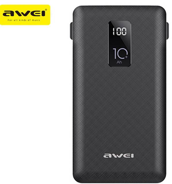 Φορητή Εξωτερική Μπαταρία - Awei Adaptive Charge Power Bank 10000 mAh Μαύρο
