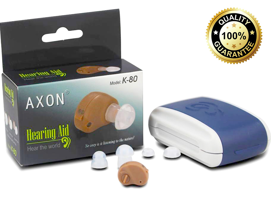 Super Mini Ακουστικό Ενίσχυσης Ακοής & Βοήθημα Βαρηκοΐας Axon ITE Κ80-V20 Original