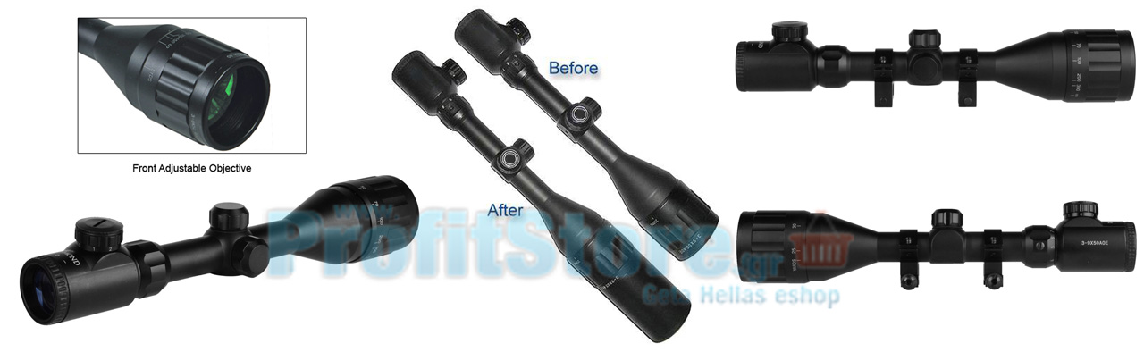 Διόπτρα Μονόκυαλο Σκοπευτικό - Hunting Rifle Scope 3-9Χ50AOE Illuminated Zoom x9