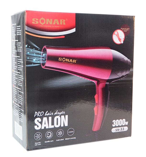 Επαγγελματικό Πιστολάκι Μαλλιών 3000 Watt Sonar SN-33