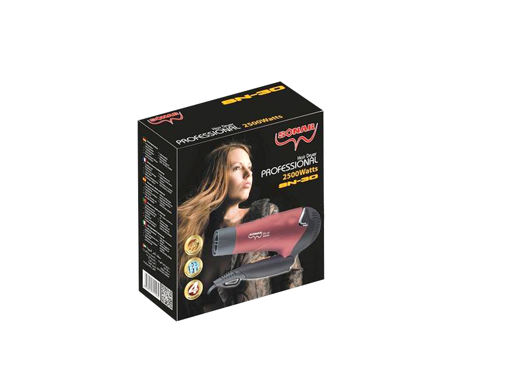 Αναδιπλώμενο Πιστολάκι Σεσουάρ Μαλλιών 2500W με επιλογή ζεστού και κρύου αέρα SONAR SN-30