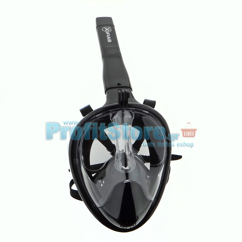 Sub Full Face Snorkel Mask Xifias 850 BLACK - Ολοπρόσωπη Μάσκα με Αναπνευστήρα και Βάση για Action Camera