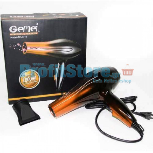 Επαγγελματικό Σεσουάρ Μαλλιών 1800W Gemei GM-1719