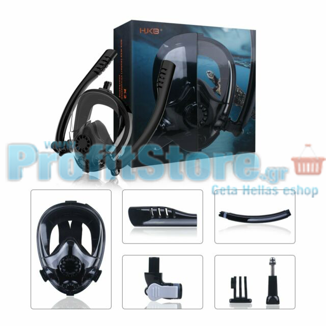 Sub Full Face Snorkel Mask HJKB K2 - Ολοπρόσωπη Μάσκα με 2 Αναπνευστήρες και Βάση για Action Camera