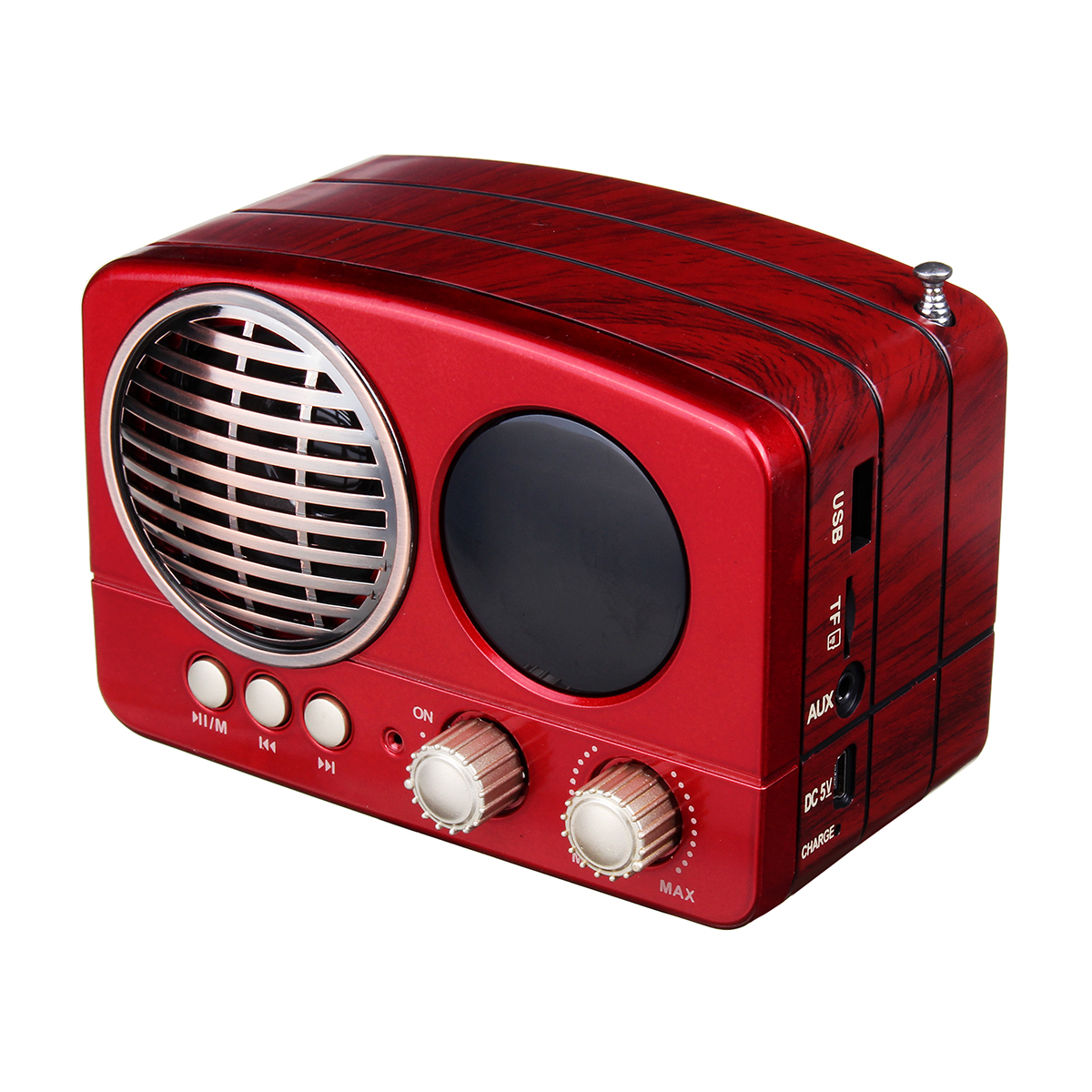 Retro Φορητό Επαναφορτιζόμενο Ραδιόφωνο Bluetooth USB SD Mp3 Player Recorder Meier M-163BT