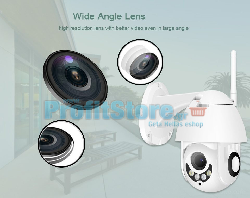 Αδιάβροχη Ασύρματη IP WiFi/Ethernet Κάμερα FHD 1080p Pan/Tilt Εσωτερικού & Εξωτερικού χώρου με Νυχτερινή Λήψη, Tracking Ανιχνευτή Κίνησης, Ειδοποίηση στο Κινητό, Μικρόφωνο, Ηχείο (Ενδοεπικοινωνία Μωρού), Σειρήνα & Micro SD Baby Monitor, Pet Monitor, Θυροτηλεόραση