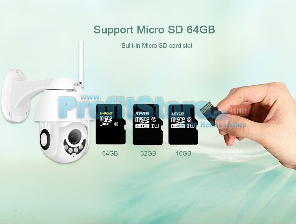 Αδιάβροχη Ασύρματη IP WiFi/Ethernet Κάμερα FHD 1080p Pan/Tilt Εσωτερικού & Εξωτερικού χώρου με Νυχτερινή Λήψη, Tracking Ανιχνευτή Κίνησης, Ειδοποίηση στο Κινητό, Μικρόφωνο, Ηχείο (Ενδοεπικοινωνία Μωρού), Σειρήνα & Micro SD Baby Monitor, Pet Monitor, Θυροτηλεόραση