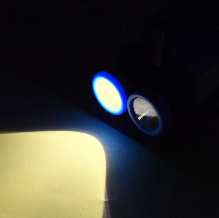Μπλέ Διπλος Φακός Led και Φανάρι Camping 200 Lumens HX-8802A