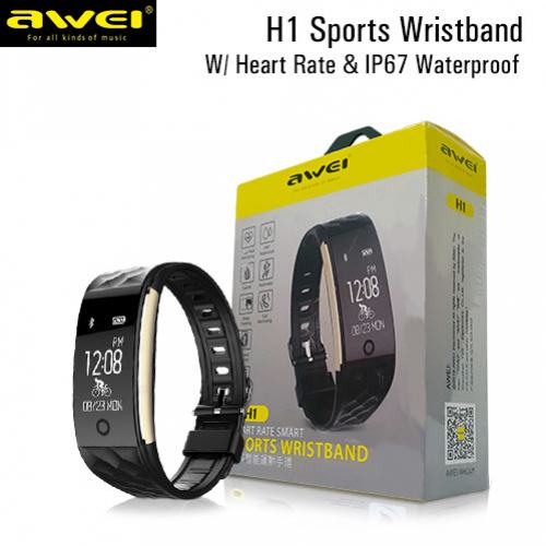 Smart Band Ρολόι Bluetooth Awei H1 sport Smart Band Fitness Bracelet με Καταγραφή Βημάτων, Ύπνου & Καρδιακών Παλμών & Πίεσης Αίματος