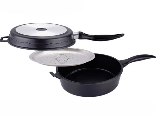 Διπλό Τηγάνι Double Frying Pan, Κατασκευασμένο Από Αλουμίνιο, Με Αντικολλητική Επικάλυψη