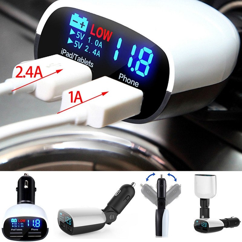 Φορτιστής Αναπτήρα Αυτοκινήτου LED DUAL USB 3.4A ΧΒΧ018