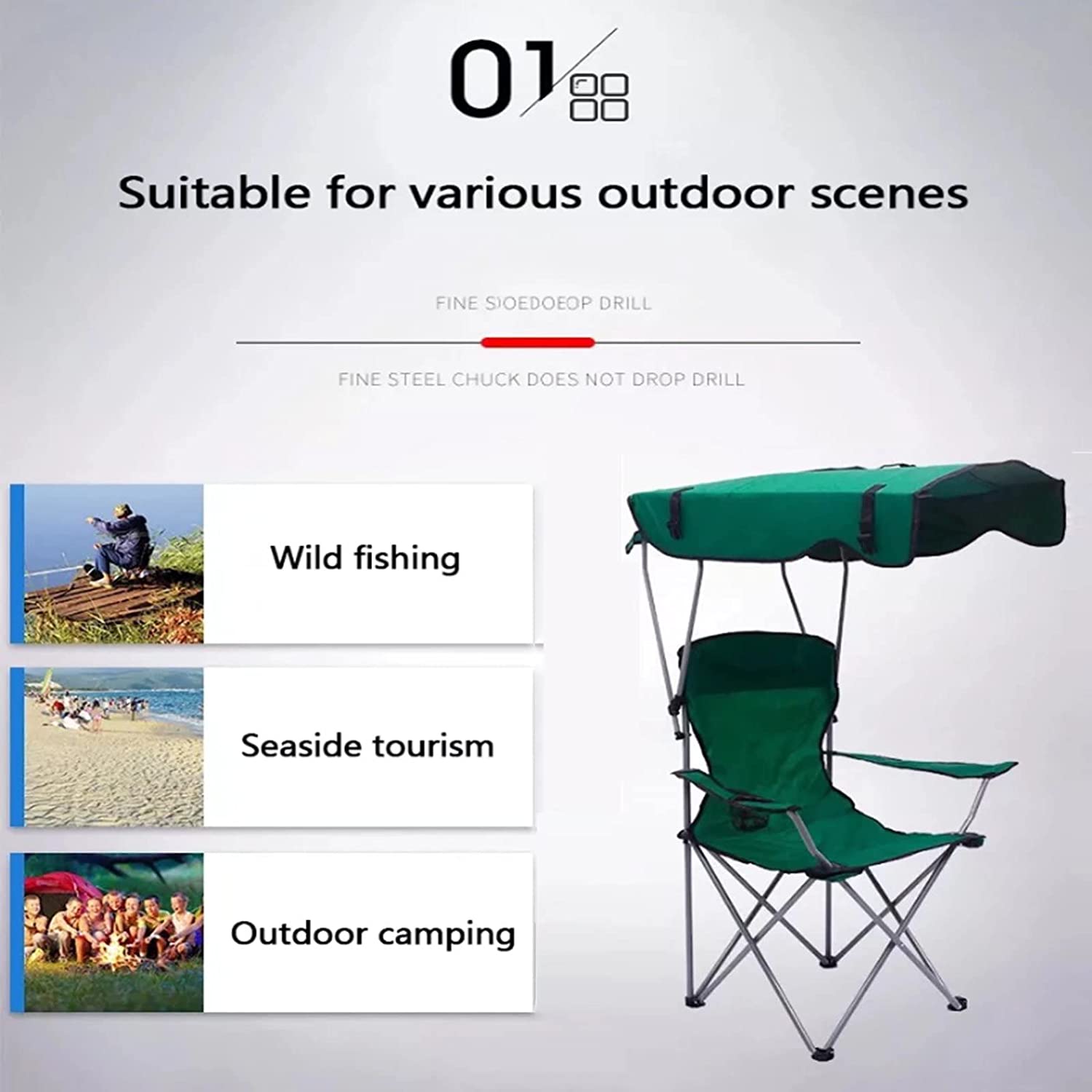 Πτυσσόμενη Καρέκλα Ψαρέματος - Παραλίας Αλουμινίου με Θήκη Ποτηριού & Τέντα Πτυσσόμενη Καρέκλα Ψαρέματος - Παραλίας Αλουμινίου με Θήκη Ποτηριού & Τέντα