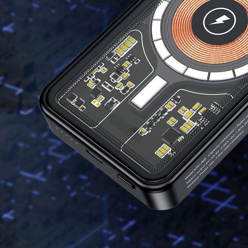 Επαναφορτιζόμενο Power Bank - Μπαταρία Φορτιστής KLGO 10000mAh 20W με Ασύρματη Φόρτιση & Θύρα Type-C 