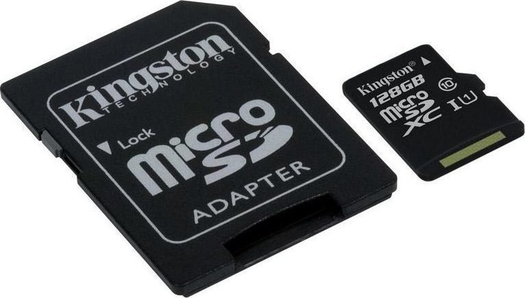 Κάρτα Μνήμης Kingston MICROSDXC 128GB CLASS 10 και Αντάπτορας SD SDC10G2/128GB