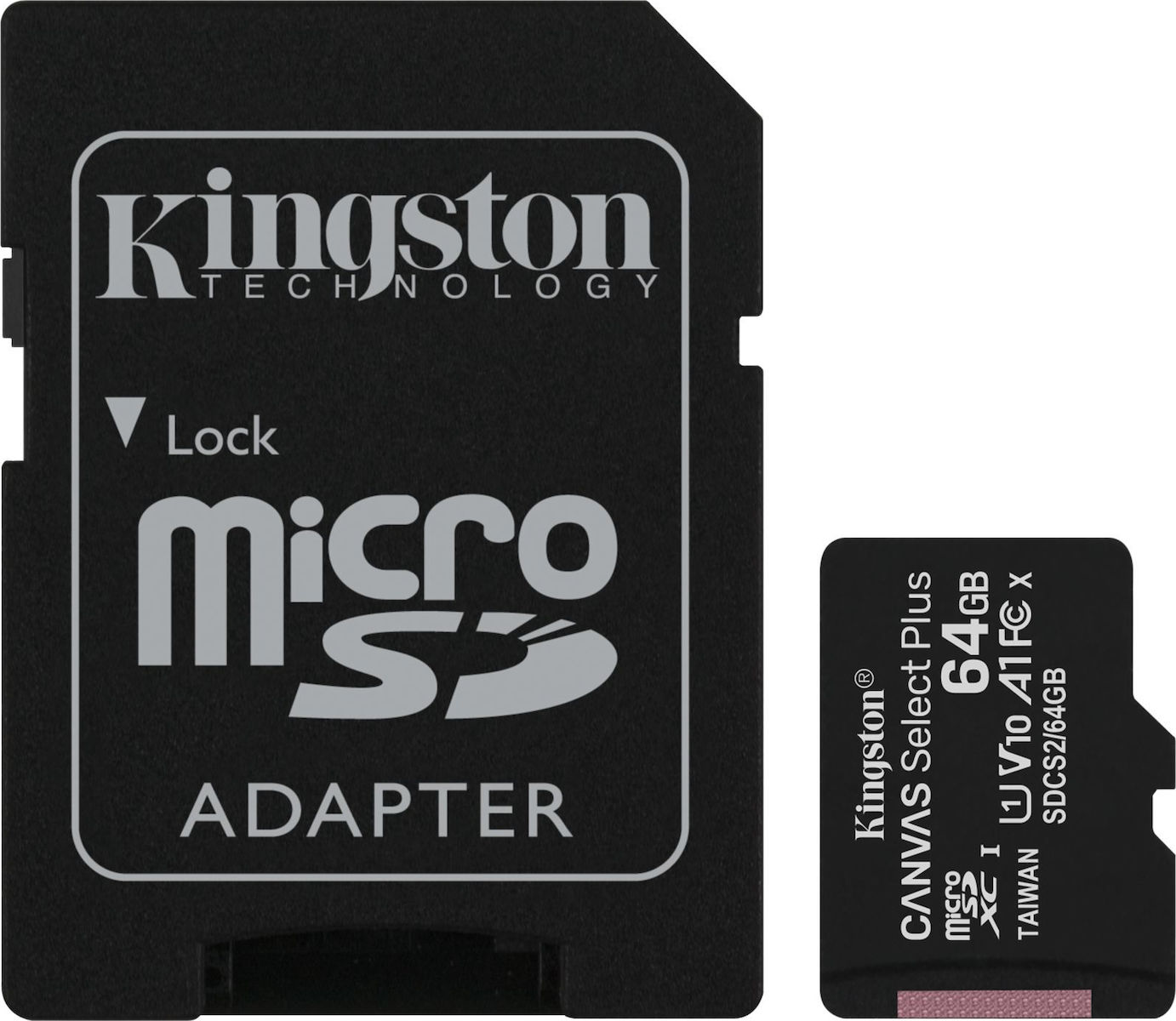 Κάρτα Μνήμης Kingston MICROSDXC 64GB CLASS 10 και Αντάπτορας SD Plus U1 80MB/s