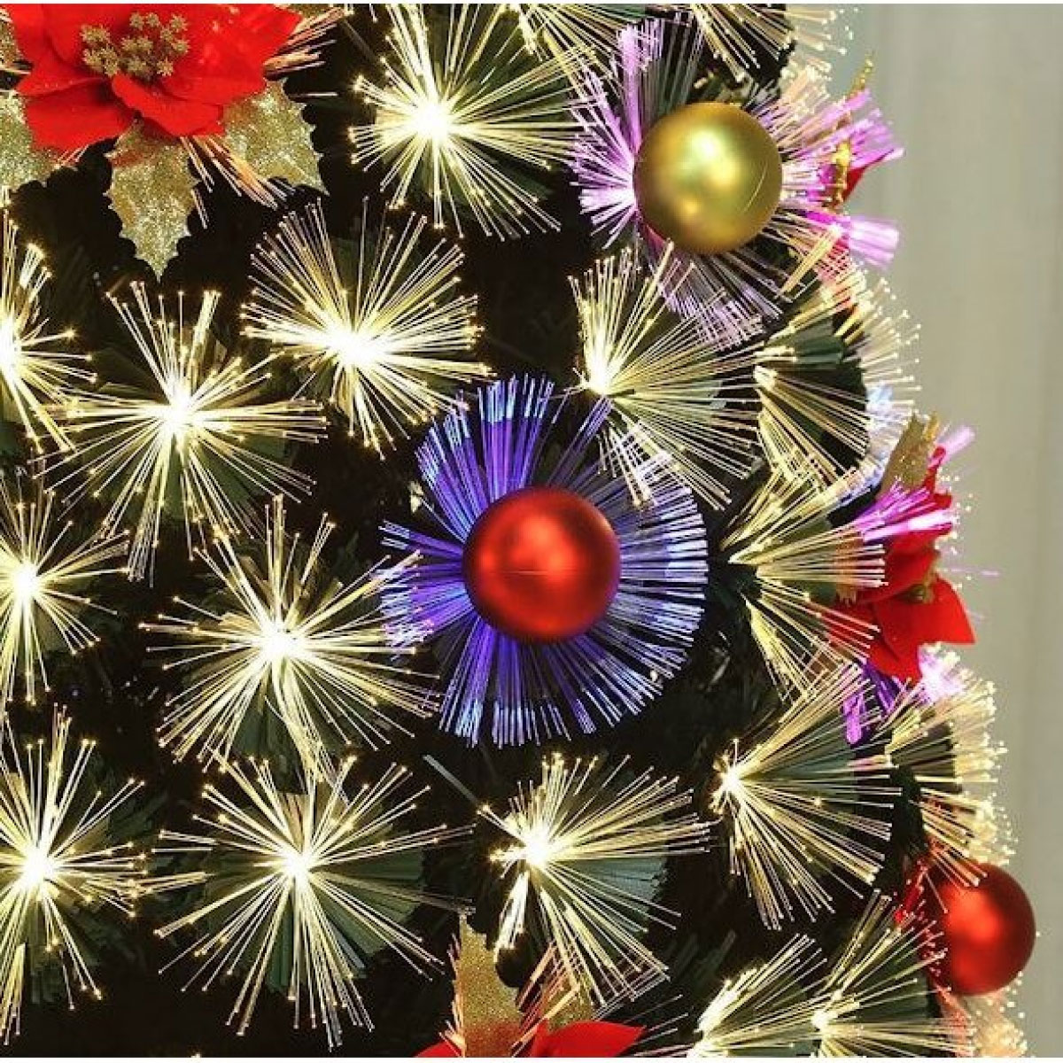 Αυτοφωτιζόμενο Χριστουγεννιάτικο Δέντρο 210cm Οπτικής Ίνας - Στολισμένο με Αλεξανδρινά Αυτοφωτιζόμενο Χριστουγεννιάτικο Δέντρο 210cm Οπτικής Ίνας - Στολισμένο με Αλεξανδρινά