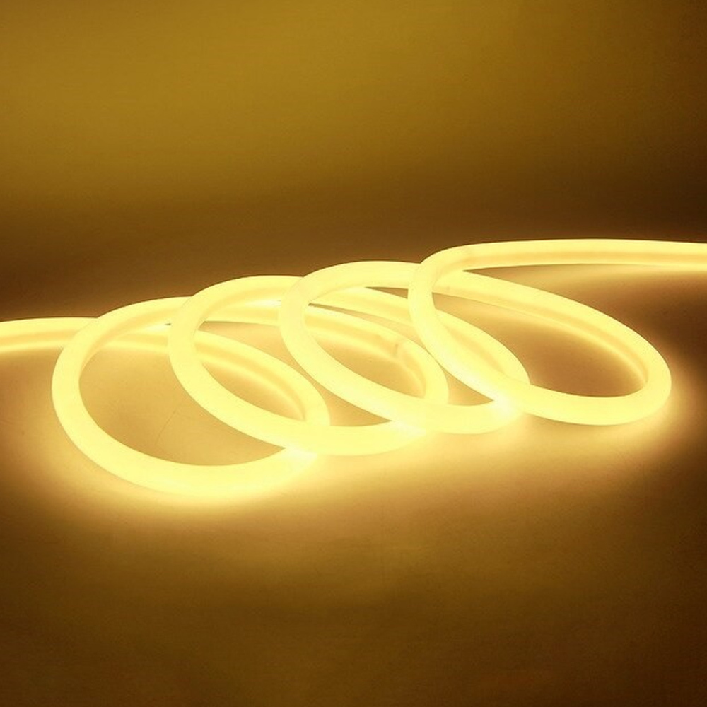 Αδιάβροχη IP65 Ταινία LED 12V Θερμό Λευκό Φως 5m - Neon Flex με Τροφοδοτικό