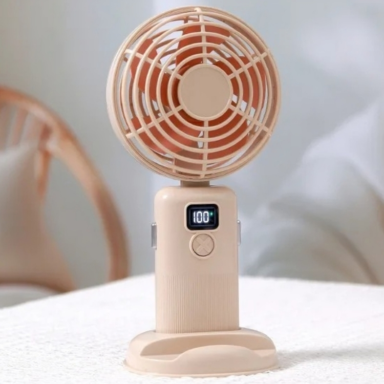 Φορητό Ανεμιστηράκι Χειρός με Οθόνη Ενδείξεων & Βάση Κινητού Φορητό Ανεμιστηράκι Χειρός με Οθόνη Ενδείξεων & Βάση Κινητού