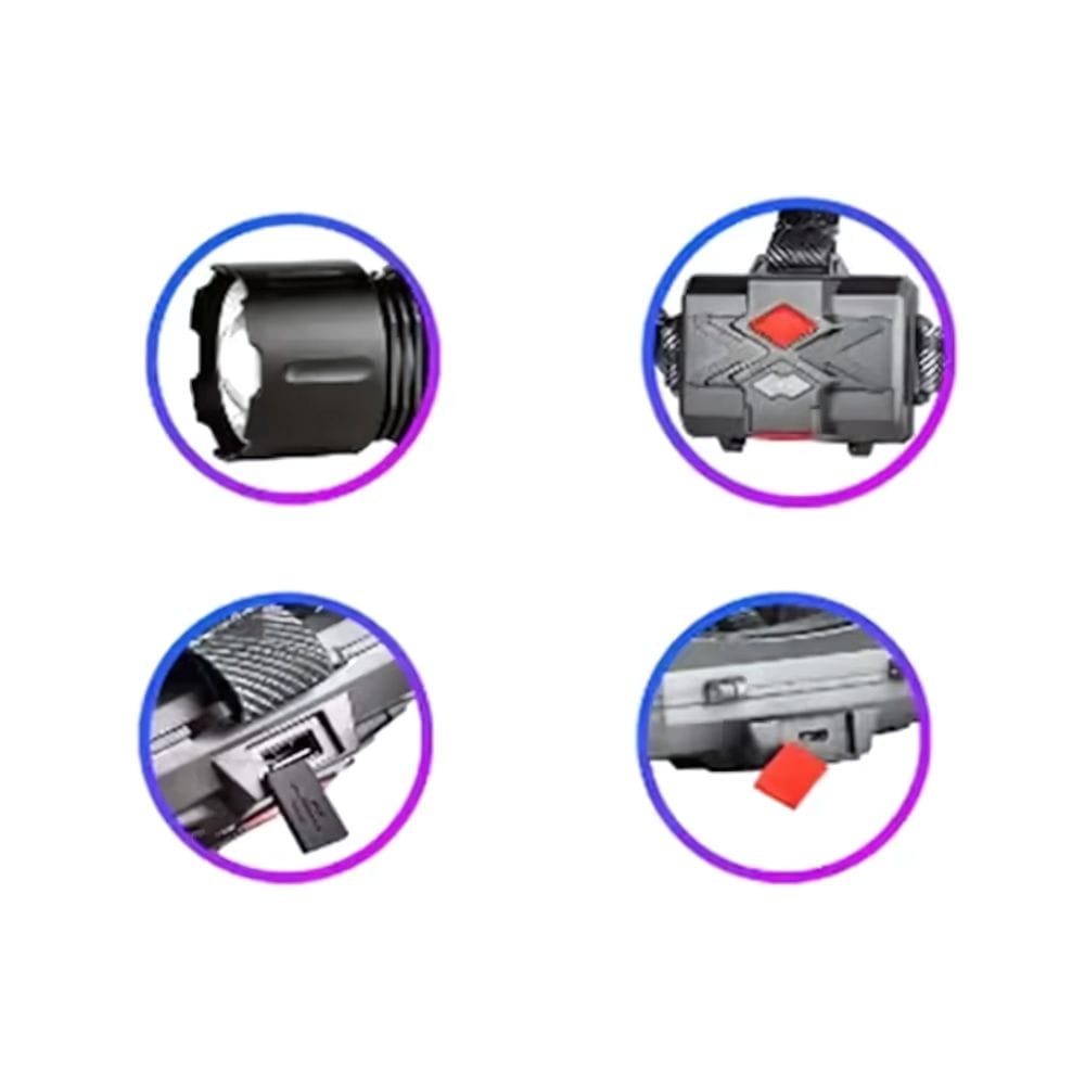 Επαναφορτιζόμενος Φακός Κεφαλής LED με Εμβέλεια έως 3000m και USB Φόρτιση X-Balog Επαναφορτιζόμενος Φακός Κεφαλής LED με Εμβέλεια έως 3000m και USB Φόρτιση X-Balog