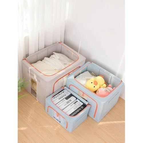 Πτυσσόμενο Υφασμάτινο Κουτί Αποθήκευσης - Οργάνωσης Γενικής Χρήσης με Χερούλι & Φερμουάρ 100L Πτυσσόμενο Υφασμάτινο Κουτί Αποθήκευσης - Οργάνωσης Γενικής Χρήσης με Χερούλι & Φερμουάρ 100L