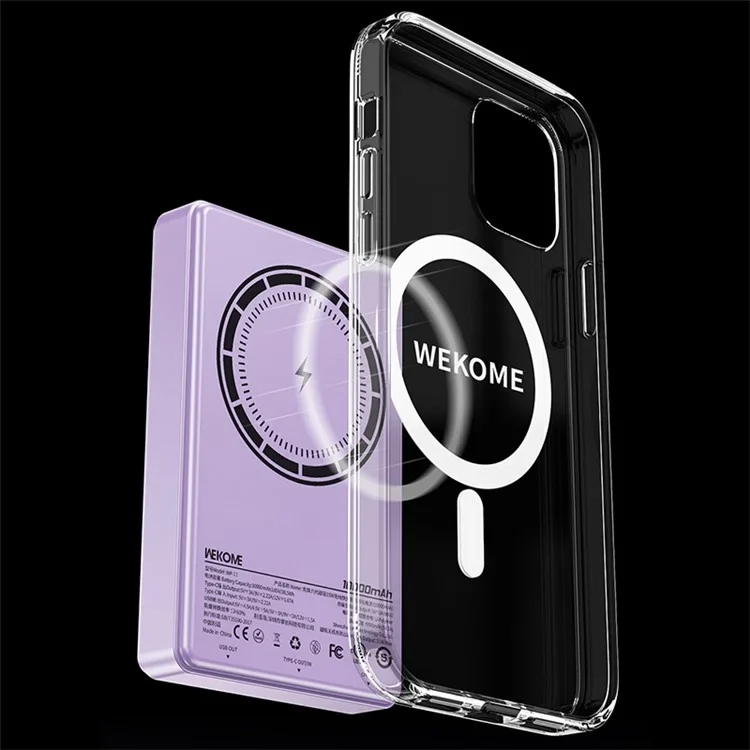 Power Bank Γρήγορης Φόρτισης & Μαγνητικής Φόρτισης 10000mAh 15W με 1 Θύρα Type-C & 1 Θύρα USB- Wekome Power Bank Γρήγορης Φόρτισης & Μαγνητικής Φόρτισης 10000mAh 15W με 1 Θύρα Type-C & 1 Θύρα USB- Wekome