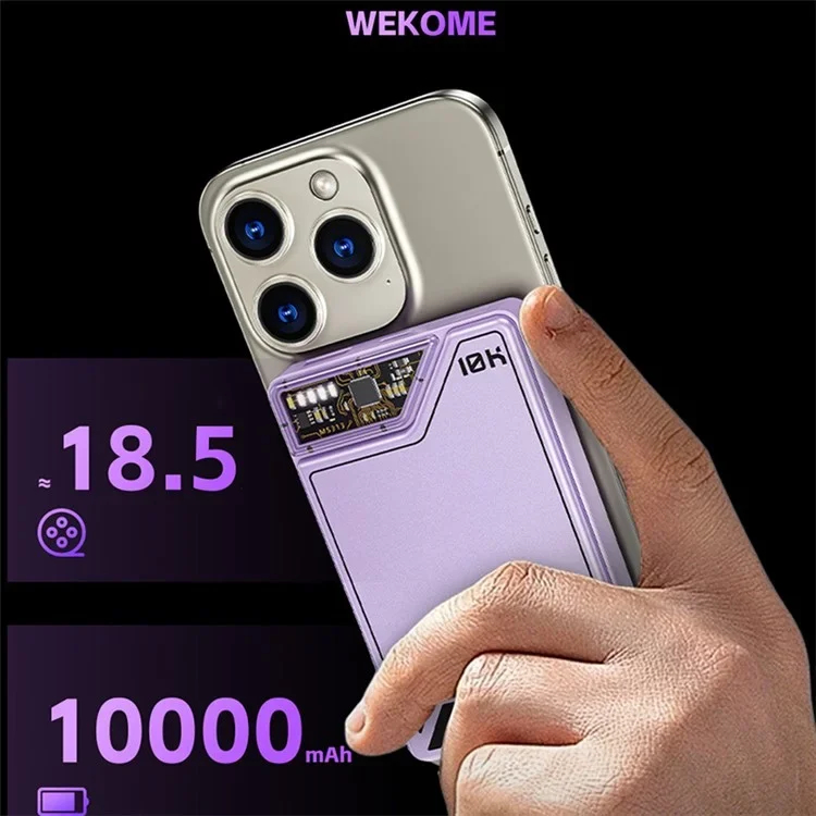 Power Bank Γρήγορης Φόρτισης & Μαγνητικής Φόρτισης 10000mAh 15W με 1 Θύρα Type-C & 1 Θύρα USB- Wekome Power Bank Γρήγορης Φόρτισης & Μαγνητικής Φόρτισης 10000mAh 15W με 1 Θύρα Type-C & 1 Θύρα USB- Wekome
