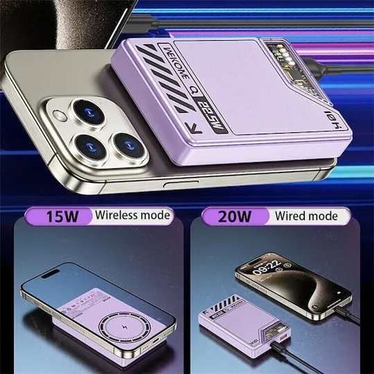 Power Bank Γρήγορης Φόρτισης & Μαγνητικής Φόρτισης 10000mAh 15W με 1 Θύρα Type-C & 1 Θύρα USB- Wekome Power Bank Γρήγορης Φόρτισης & Μαγνητικής Φόρτισης 10000mAh 15W με 1 Θύρα Type-C & 1 Θύρα USB- Wekome