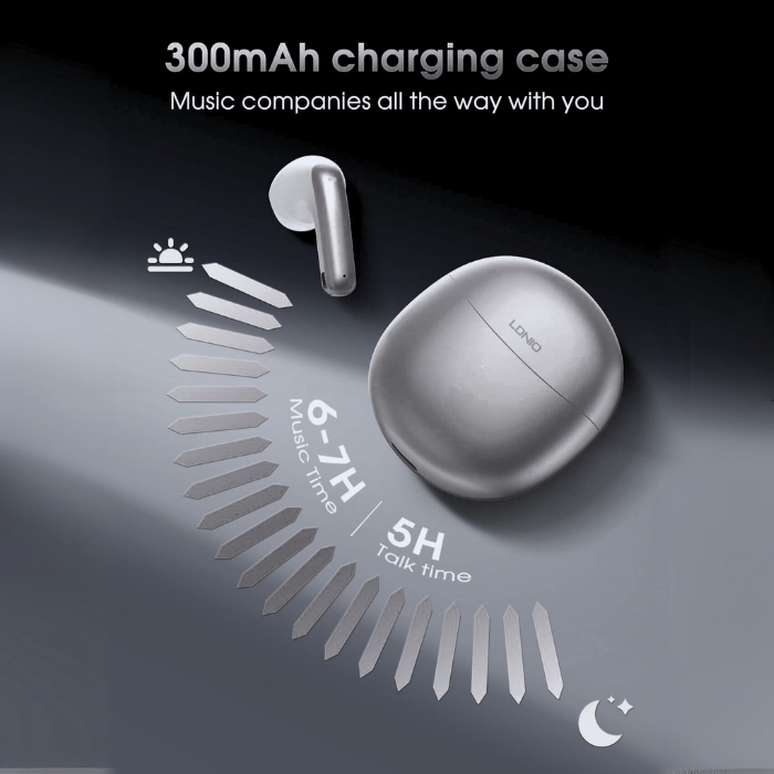 Ασύρματα Ακουστικά Wireless BT 5.3 με Θήκη Φόρτισης 300mAh - LDNIO Ασύρματα Ακουστικά Wireless BT 5.3 με Θήκη Φόρτισης 300mAh - LDNIO