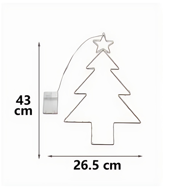 Κρεμαστό Χριστουγεννιάτικο Στολίδι Χριστουγεννιάτικο Δέντρο με 60 LED 43 x 26.6cm Κρεμαστό Χριστουγεννιάτικο Στολίδι Χριστουγεννιάτικο Δέντρο με 60 LED 43 x 26.6cm