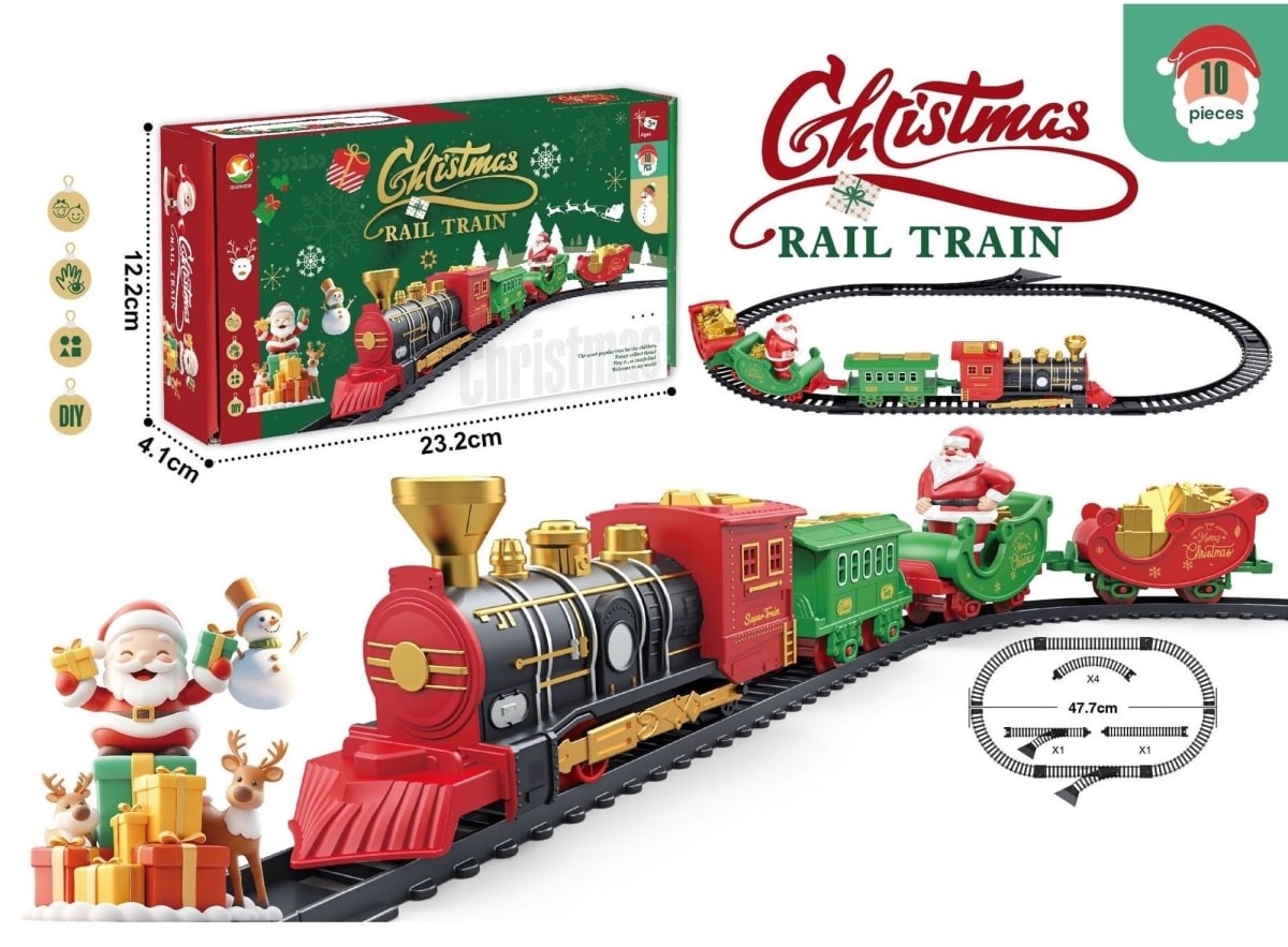 Χριστουγεννιάτικο Τρενάκι Δέντρου με Φως και Ήχο - 10 Τεμαχίων Χριστουγεννιάτικο Τρενάκι Δέντρου με Φως και Ήχο - 10 Τεμαχίων