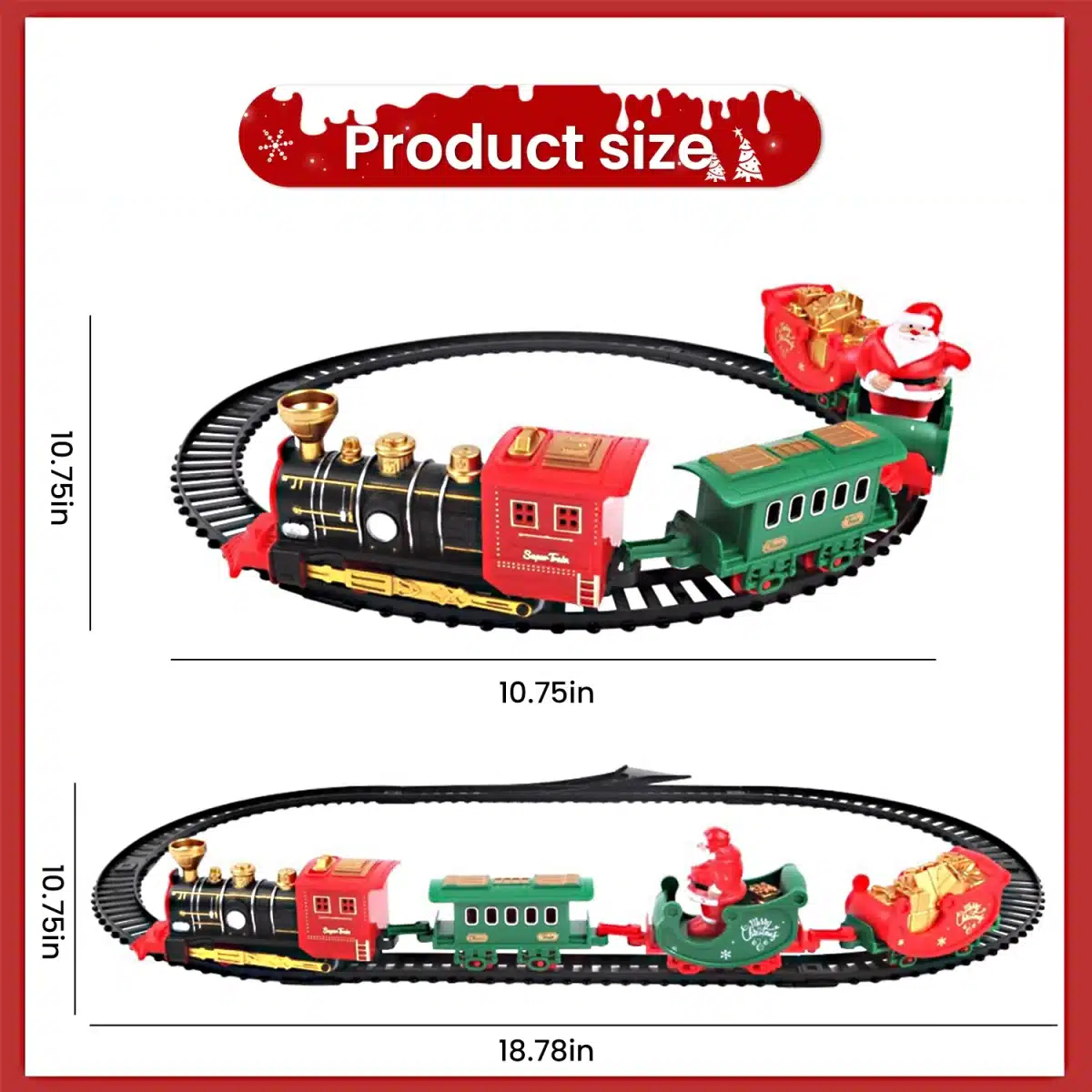 Χριστουγεννιάτικο Τρενάκι Δέντρου με Φως και Ήχο - 10 Τεμαχίων Χριστουγεννιάτικο Τρενάκι Δέντρου με Φως και Ήχο - 10 Τεμαχίων