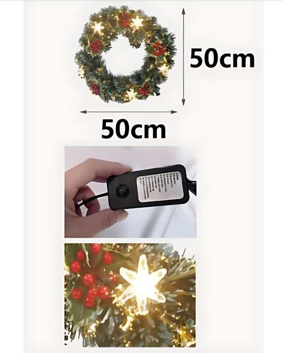 Χριστουγεννιάτικο Στεφάνι με LED Φως 50cm – Διακοσμητικό Στεφάνι για Πόρτα, Τζάκι και Τοίχο Χριστουγεννιάτικο Στεφάνι με LED Φως 50cm – Διακοσμητικό Στεφάνι για Πόρτα, Τζάκι και Τοίχο