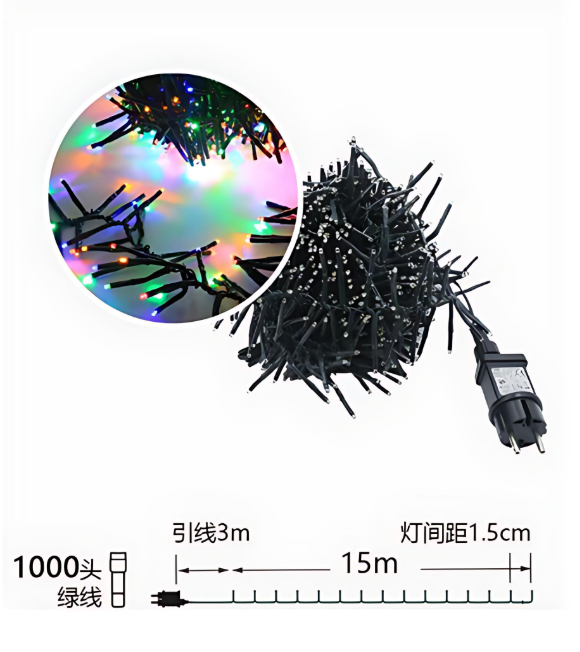 Χριστουγεννιάτικα Λαμπάκια 1000 LED Φωτάκια – 15m Πολύχρωμου Φωτισμού για Δέντρο και Εξωτερικό Χώρο Χριστουγεννιάτικα Λαμπάκια 1000 LED Φωτάκια – 15m Πολύχρωμου Φωτισμού για Δέντρο και Εξωτερικό Χώρο