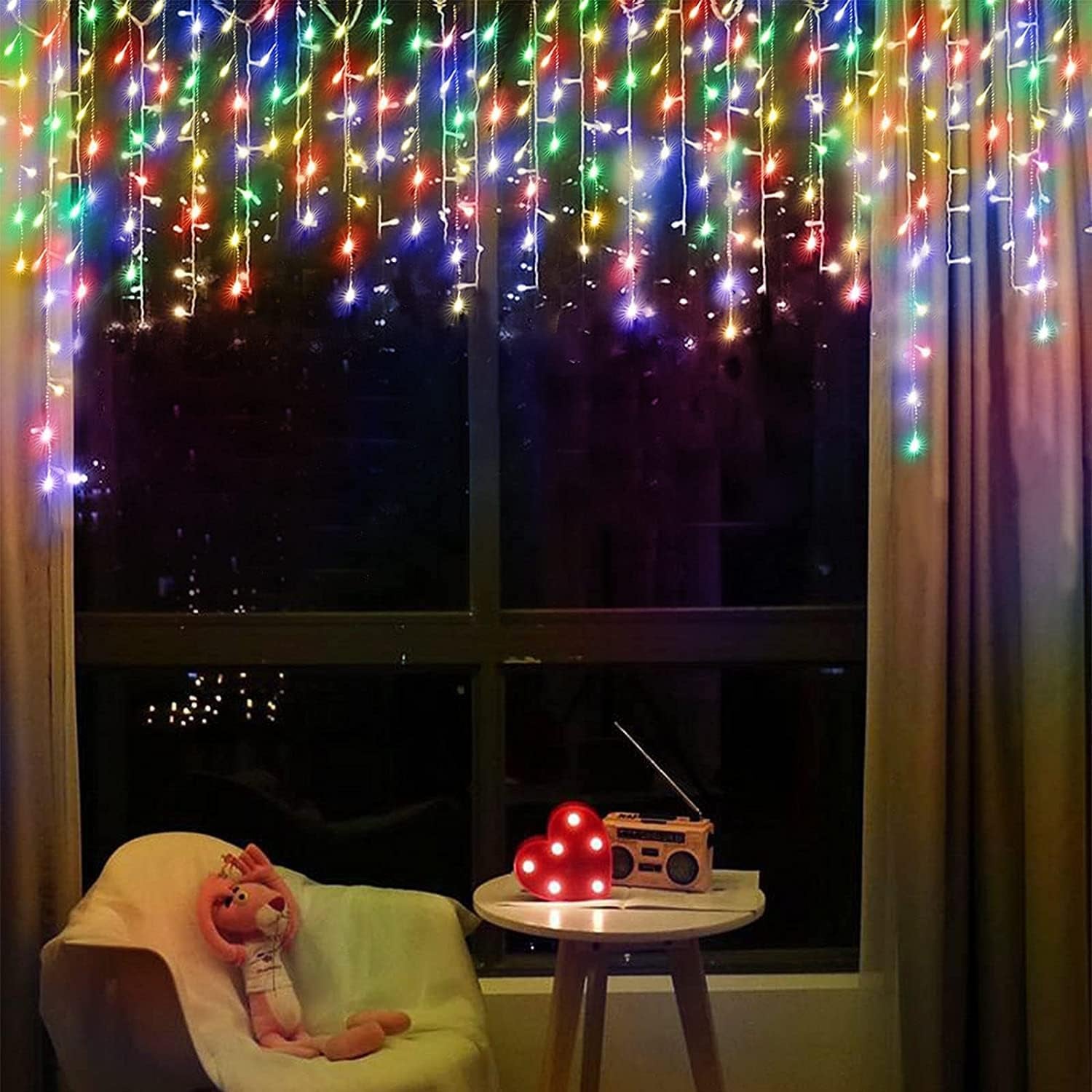 Πολύχρωμα Χριστουγεννιάτικα Λαμπάκια Βροχή 400 LED 5,9 x 1m Πολύχρωμα Χριστουγεννιάτικα Λαμπάκια Βροχή 400 LED 5,9 x 1m