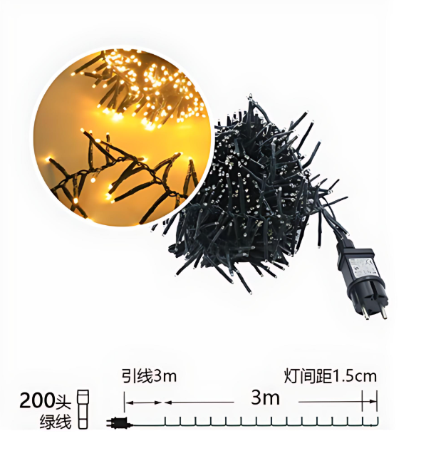 Χριστουγεννιάτικα Λαμπάκια 200 LED Θερμού Φωτισμού 2.5m – Φωτάκια Εσωτερικού και Εξωτερικού Χώρου Χριστουγεννιάτικα Λαμπάκια 200 LED Θερμού Φωτισμού 2.5m – Φωτάκια Εσωτερικού και Εξωτερικού Χώρου